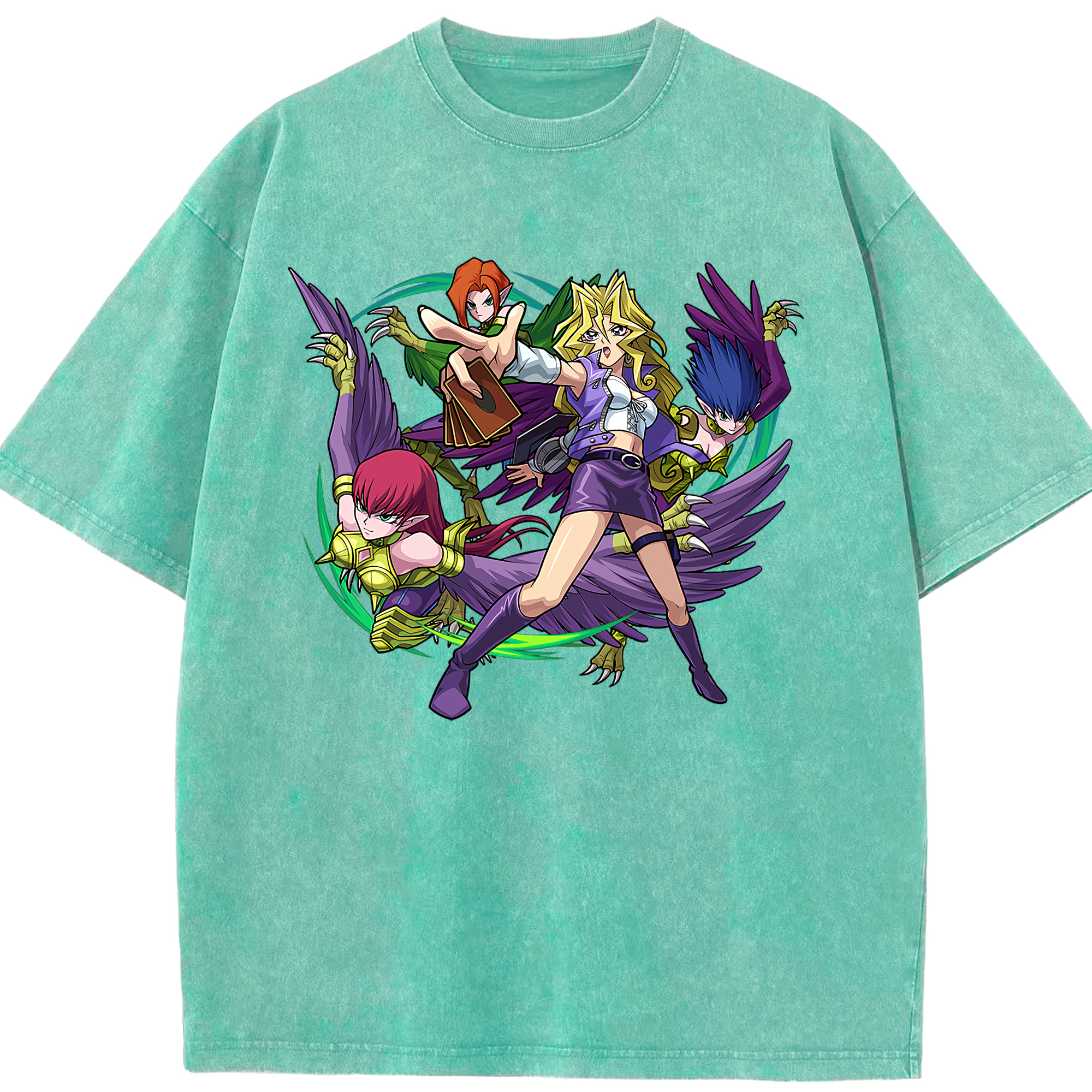 （画像用） 遊☆戯☆王 Yu-Gi-Oh! 綿100% ヴィンテージ風 半袖Tシャツ（フロントプリント）